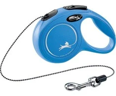 Flexi New Classic XS pavadėlis šunims iki 8kg virvinis 3m mėlynos spalvos