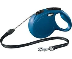 Flexi New Classic M pavadėlis šunims iki 20kg virvinis 5m mėlynos spalvos