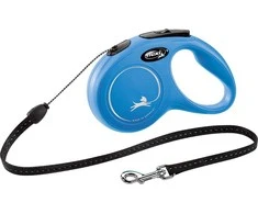 Flexi New Classic S pavadėlis šunims iki 12kg virvinis 5m mėlynos spalvos