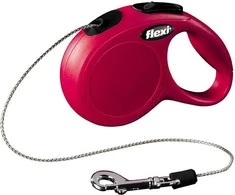 Flexi New Classic XS pavadėlis šunims iki 8kg virvinis 3m raudonos spalvos