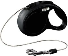 Flexi New Classic XS pavadėlis šunims iki 8kg virvinis 3m juodos spalvos