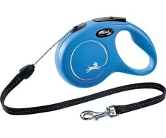 Flexi New Classic S pavadėlis šunims iki 12kg virvinis 8m mėlynos spalvos