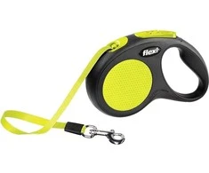 Flexi New Neon S pavadėlis šunims iki 15kg juostinis 5m geltonos spalvos