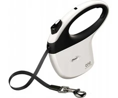 Trixie FLEXI One for All M baltas - juodas - automatic dog leash for dogs iki 30kg - 5m