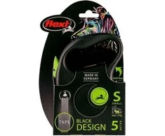 Trixie Pavadėlis Flexi New Juodas DESIGN, su juosta, S 5 m, žalias