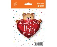 Globos Europe Bv Folijinis balionas Meškiukas su širdele Aš tave myliu 95cm Valentino diena GODAN B901715