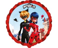 GoDan Flexmetal folijos balionas 18" FX - "Miraculous - Street" (apvalus), supakuotas
