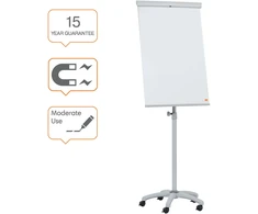 Nobo Essentials mobilus magnetinis flipchart iš lakuoto plieno