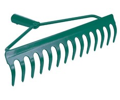 FLO GRABIE METALOWE KABŁĄKOWE 36cm 14 ZĘBÓW, NIEOPRAWIONE 35755