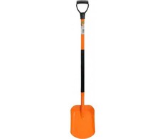 FLO Smėlio ir žvyro kastuvas, su ergonomišku metaliniu kotu, smailaus galo kastuvas, 130 cm ilgio