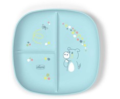 Chicco 3 dalių lėkštė mėlyna 12 mėn.+