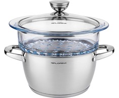 Florina GARINĖ PUODAS SATINA 20CM INOX 3 DALIS. (2,5 L PUODAS, 1,9 L STIKLAS TRANSPORTO PRIEMONĖ, dangtis) | Sourcing