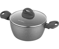 Florina Puodas kamienny su dangteliu na indukcję i gaz Lava Stone 16 cm 1,2 l