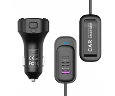 FM siųstuvas Somostel siųstuvas 3x USB / 2x Typ-C 3.1A QC PD juodas SMS-A110 (35538)