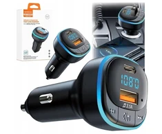 FM siųstuvas Somostel USB / Type-C 3.1A juodas SMS-A109 (35537)