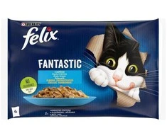 Konservuotas kačių ėdalas FELIX Fantastic žuvies sk., 4x85 g