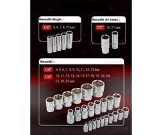 Forcekraft 1/2" ir 1/4" įrankių rinkinys, 78 vnt. (6 pusių) (4–32 mm)