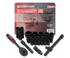 Forcekraft 1/2" įrankių rinkinys, 26 vnt. (8–36 mm) (6 kampų)