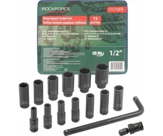 Forcekraft Impact lizdų rinkinys 1/2" 15 vnt. (6 taškų)