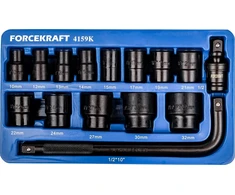 Forcekraft Impact lizdų rinkinys 1/2" 15 vnt. (6 taškų)