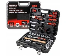 Forcekraft Įrankių rinkinys 1/2" ir 1/4" 60 vnt. (6 pusių) (7–27 mm)