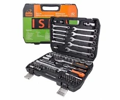 Forcekraft 82 dalių įrankių rinkinys 1/2" ir 1/4" (6 kampų) (4-32 mm)