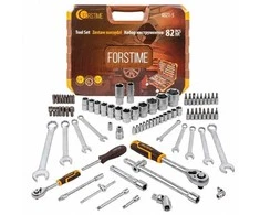 Forcekraft 82 dalių įrankių rinkinys 1/4" ir 1/2" (6 kampų) (4-32 mm)