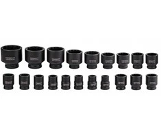 Forcekraft Smūginių įrankių rinkinys, 26 dalys, 3/4 colio (17–50 mm) ir 1 colio (55–65 mm) (12 kampų)