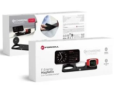 Belaidis įkroviklis Forcell F-Energy 3in1 MagNetix USB C Qi2 20,5W, suderinamas su MagSafe juodas 0INT