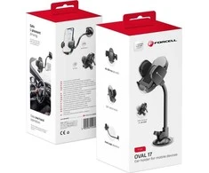 Automobilinis telefono laikiklis Forcell F-Grip Oval 17 cm priekinis stiklas / prietaisų skydelis / oro išleidimo anga, juodas