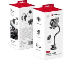 Automobilinis telefono laikiklis Forcell F-Grip Regular 27 cm priekinis stiklas / prietaisų skydelis / oro išleidimo anga, juodas