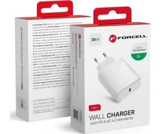 Įkroviklis Forcell (1xUSB-C 3A 25W) baltas
