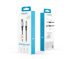 Telforceone Forever Braix cable USB - USB-C 1,0 m 3A juodas