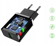 Forever TC-01-20AC PD QC įkroviklis 1x USB-C 1x USB 20W baltos spalvos + USB-C - USB-C kabelis 20W