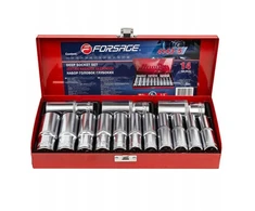 Forsage 1/2" gilių lizdų rinkinys, 14 vnt. (11-30mm) (6 taškų)