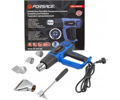 Forsage elektrinis šilumos pistoletas su antgaliais (230V, 50/60Hz, 2000W, 60/350/600 laipsnių, 50/300/500l/min)