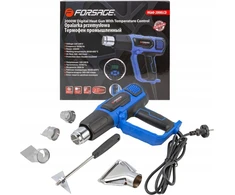 Forsage elektrinis šilumos pistoletas su antgaliais (230V, 50/60Hz, 2000W, 60-600 laipsnių, 300-500l/min)