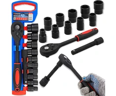 Forsage FORSAGE Antgalių rinkinys 1/2'' 12 dalių su reketu ir prailgintuvu 10-24 mm