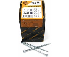 Forte Tools Forte medžio drožlių plokštės SCR T25 5.0X120/72 BALTA ZN(100)