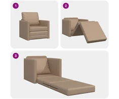 Sofa lova Kapučino 74 x 77 x 81 cm Dirbtinė Oda