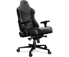 Žaidimų kėdė Yumisu 2053 Natural Leather Gaming Chair, Juoda