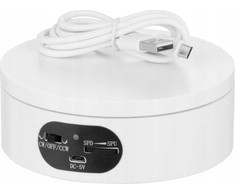 Freepower 360° pasukamas grotuvas 12x4,5 cm, baltas, su reguliuojamu sukimosi greičiu