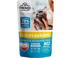 FRENDI Gabaliukai padaže su vištiena - šlapias kačių maistas - 100g