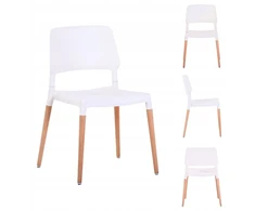Fromm &amp; Starck Home Select TARCENTO moderni kėdė, balta + medinės kojos