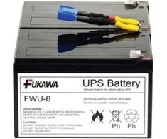 Baterija - FUKAWA FWU-6 pakaitinis akumuliatorių rinkinys RBC6 (12V/12Ah, Faston 250, 2vnt), tarnavimo laikas 3-5 metai