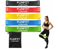 Treniruočių gumų rinkinys FUNFIT, 5 vnt., 60 cm, įvairių spalvų