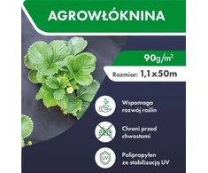 Funfit STIPRI AGROPLĖVĖ PIKTŽOLIŲ SLOPINIMO DANGALAS 1,1x50m 90g/m JUODA AGROTEKSTILĖ