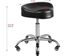 Activeshop Kosmetologinė meistro kėdutė GABBIANO HAIRDRESSER CHAIR Juodas