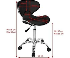 Activeshop Kosmetologinė meistro kėdutė Gabbiano Q-4599 Juodas