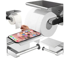 Galicja Laikiklis na papier toaletowy su półką chrom sidabrinė do łazienki toalety wc
